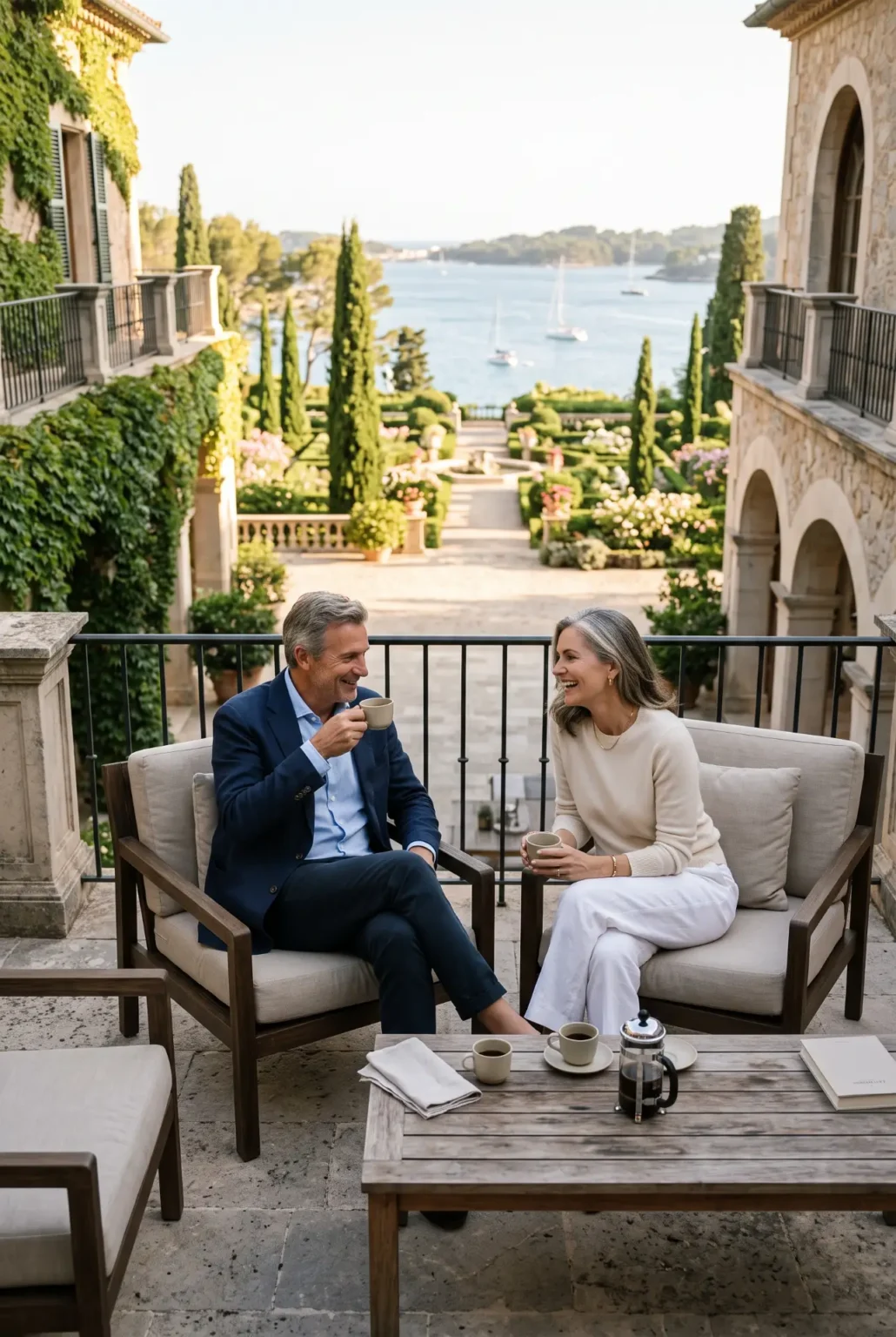 couple enjoying financial freedom on vacation thanks to wealth management from stone pillars
